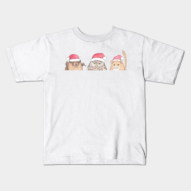 Christmas Animals Kids T-Shirt by LydiaWoods